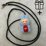 تصویر گردنبند لبوبو آبی کوکاکولا طرح Labubu Blue + هدیه 