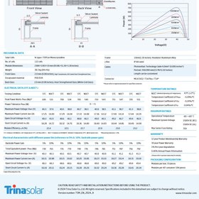 تصویر پنل خورشیدی 705 وات بایفشیال مدل N-typei-TOPCon برند Trinasolar 