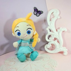 تصویر عروسک السا مخملی قد 30 سانت 