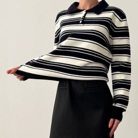 تصویر بلوز بافت با یقه 