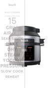 تصویر Kouch Germany Multicooker با SmartLid ، 6.5L ، 15 در 1 چندکوبر ، اجاق گاز فشار ، اجاق گاز فشار ، سرخ کن هوا گرم ، اجاق گاز آهسته ، کباب کردن ، پخت ، فولاد ضد زنگ ، KMC-2280 Kouch Germany Multicooker with SmartLid, 6.5L, 15-in-1 Multicooker, Pressure Cooker, Pressure Cooker, Airfryer Hot Air Fryer, Slow Cooker, Grilling, Baking, Stainless Steel, KMC-2280