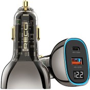 تصویر شارژر فندکی رسی مدل RCC-N21 توان 65 وات Recci RCC-N21 Car Charger 65W