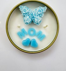 تصویر شمع روز مادر ظرف فلزی 