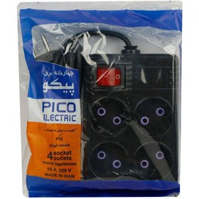 تصویر چند راهی 4 خانه پیکو با کابل 3 متری Pico 4 3m power strip