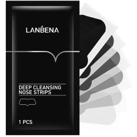 تصویر چسب بینی ضد جوش سر سیاه لانبنا Lanbena | پاکسازی عمقی منافذ و حذف جوش‌های سرسیاه | بسته 10 عددی 