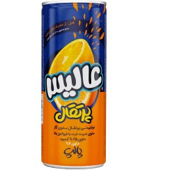 تصویر آبمیوه بدون گاز " پرتقال پالپ دار " عالیس - ( قوطی ) حاوی شربت ذرت با فروکتوز بالا ( 240 میلی لیتر ) 
