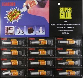 تصویر بسته 12 عددی چسب قطره ای 3 گرمی سوپر گلو Pack of 12 Super Glue 3g Drop Glue