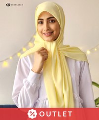 تصویر روسری کرپ‌حریر لیمویی تخفیفی (Outlet) قواره 130، بسیار با کیفیت، با دوام و کاملا مشکی