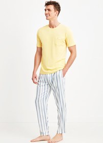 تصویر ست لباس راحتی مردانه زرد برند nautica EFHJNX56 ا M134 Pijama Takım M134 Pijama Takım
