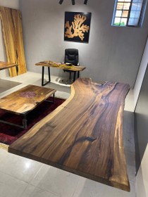 تصویر میز اسلب یک تیکه گردو 