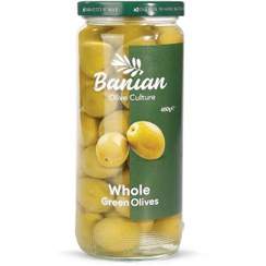 تصویر زیتون سبز با هسته شیشه 460 گرم بانیان - 6260963200587 