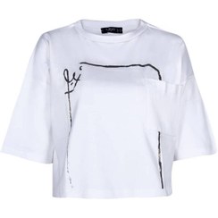 تصویر تی شرت آستین کوتاه زنانه زیبو ا ziboo | BISAN 1248 - WHITE ziboo | BISAN 1248 - WHITE