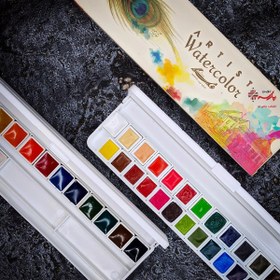 تصویر آبرنگ آقامیری (Aghamiri Watercolor Paints) - 24 تایی 