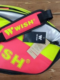 تصویر بگ‌ راکت تنیسی حرفه ای wish سبز لیزری و صورتی 