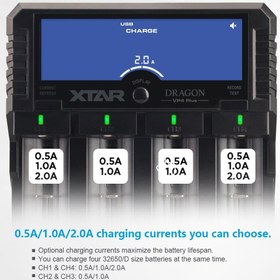 تصویر XTAR Professional Battery Charger 4 bays DRAGON VP4 Plus for 3.6V 3.7V Li-ion 18650 18700 20700 21700 26650 32650 Rechargeable Ni-MH Ni-CD AAAA SC. - ارسال 15 الی 20 روز کاری 