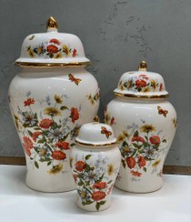 تصویر جینجر جار گل و پروانه نارنجی 