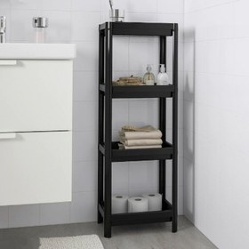 تصویر قفسه مشکی 37x23x101 سانتی متری ایکیا مدل IKEA VESKEN ا IKEA VESKEN shelf unit black 37x23x101 cm IKEA VESKEN shelf unit black 37x23x101 cm