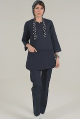 تصویر ست اسکراب پزشکی زنانه آستین سه ربع پرشیا دو رنگ 