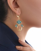 تصویر گوشواره نقره و فیروزه P1152 