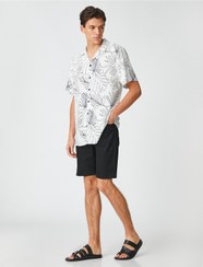 تصویر Basic Kot Şort Cepli Düğmeli Pamuklu 