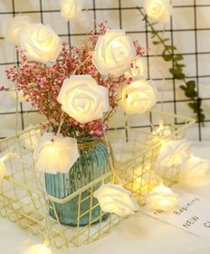 تصویر ریسه طرح گل فومی سفید آفتابی ۳٫۵ متری ا white Flower Sunlight LED white Flower Sunlight LED