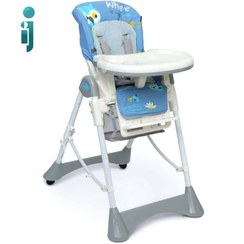 تصویر صندلی غذاخوری کودک ببکو مدل Happy Time رنگ فیروزه ای 