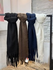 تصویر بیگ اسکارف زنانه دلوین موهر مدل Multi Use با قابلیت شال و شالگردن 