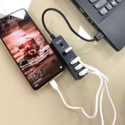 تصویر هاب USB چهار پورت Earldom ET-HUB07 Earldom Bus Power (USB3.0 + USB2.0 + DC) Hub