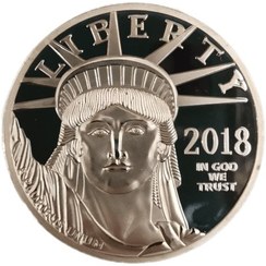 تصویر سکه یادبود لیبرتی امریکا 2018 میلادی ابکاری نقره 