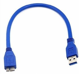 تصویر کابل هارد USB 3.0 طول 30 سانتی متر آبی USB3.0 To micro-B Cable 30CM