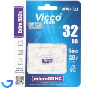 تصویر کارت حافظه MicroSDHC ویکومن مدل UHS-I U1 Class 10 Extra 533X ظرفیت 32 گیگابایت Vicco man MicroSDHC UHS-I U1 Class 10 Extra 533X- 32GB