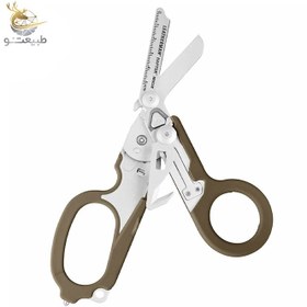 تصویر قیچی چندکاره لدرمن Raptor Rescue خاکی Leatherman Raptor Rescue shear Tan