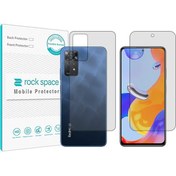 تصویر گلس محافظ صفحه نمایش و پشت گوشی شیائومی Redmi Note 11 Pro 5G مدل نانو هیدروژل شفاف برند راک اسپیس کد SS 
