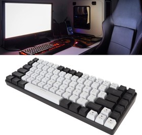 تصویر 84 Keys Wired Keyboard RGB Backlit Gaming Keyboard Ergonomically Curved Quiet Keyboard Portable Mechanical Feeling Keyboard Hot Swappable Keyboard (Black) - ارسال 15 الی 20 روز کاری 