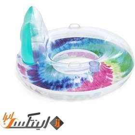 تصویر حلقه شنا بادی رنگی بزرگسال تکیه گاه دار bestway 43637