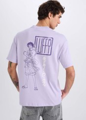 تصویر تیشرت کتان یک تکه با طراحی باکسی و یقه دوچرخه‌ای B8097AX24SM - دف - Defacto -- 815051593- اورجینال 