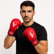تصویر دستکش کاراته قرمز مدل حرفه‌ای آراوازا مدل فومی دستکش کاراته قرمز مدل آراوازا