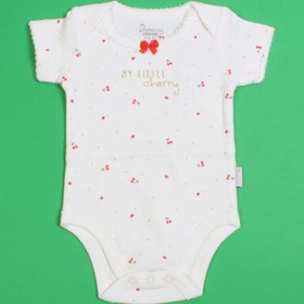 تصویر لباس زیر دکمه دار (بادی) آستین کوتاه نوزاد دخترانه طرح گیلاس دانالو Danaloo Cherry Danaloo Cherry Baby Girl Short Sleeve Bodysuit