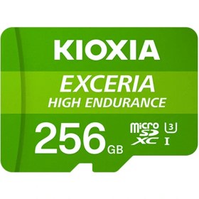 تصویر مموری کارت کیوکسیا مدل LMHE1G256GG2 Class10-U1 100MB/s با ظرفیت 256 گیگابایت KIOXIA EXCERIA HIGH ENDURANCE microSD Memory Card LMHE1G256GG2 Class10-U1 100MB/s 256GB