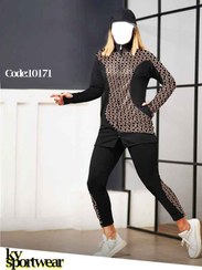 تصویر ست مانتو شلوار فینگردار ورزشی زنانه کد 002 Set of womens sport coat and pants with fingering code 002