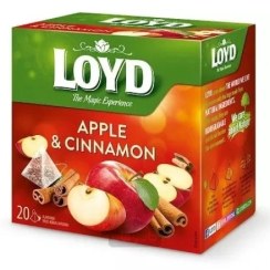 تصویر چای میوه ای لوید طعم سیب و دارچین 20 عددی 45 گرم LOYD Fruit tea LOYD apple and cinnamon flavour 20 x 2.5 g