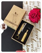 تصویر فندک بنزینی برنجی طرح جیفنگ 