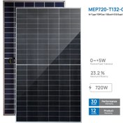 تصویر پنل خورشیدی ۷۲۰ وات دوطرفه مونوکریستال N-Type مانا انرژی (MEP720-T132-GG) 