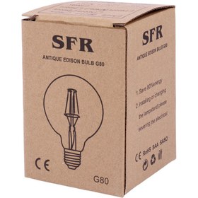 تصویر لامپ ادیسونی حبابی SFR Antique G80 E27 8W SFR Antique G80 Edison Bulb Lamp E27 8W