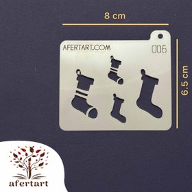 تصویر شابلون گریم کودک / طرح جوراب کریسمسی پلاس / کد 006 + 