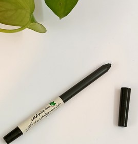 تصویر مدادچشم مشکی تقویتی با سرمه چهارمغز ارگانیک حسنی Eyeliner