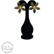 تصویر گوشواره ورشو گل پنج پر و مروارید 