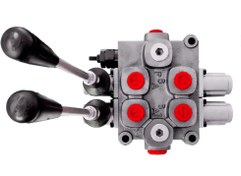 تصویر شیر هیدرولیک دو دسته چهار سوراخ 3/4 شیر هیدرولیک دو دسته چهار سوراخ 120 لیتر