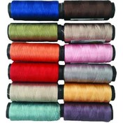 تصویر نخ مخصوص قلاب بافی جنس نایلون درجه یک مدل Dolphin بسته 12 عددی در 12 رنگ 