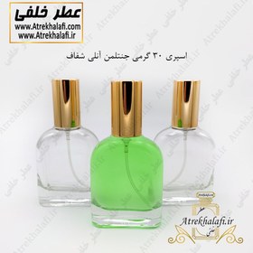 تصویر ظرف عطر اسپری ۳۰ گرمی جنتلمن آنلی شفاف 